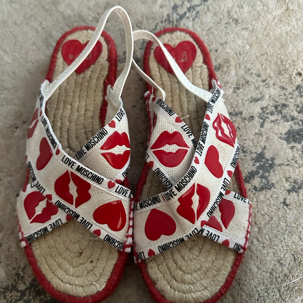 Love Moschino Red Heart and Lip Espadrilles